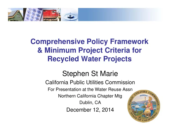 comprehensive policy framework minimum project criteria