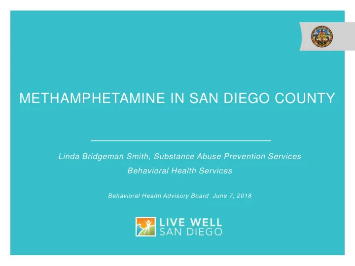 methamphetamine in san diego county