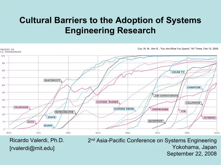 cultural barriers to the adoption of systems engineering