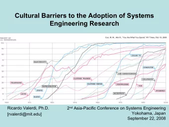 Cultural Barriers to the Adoption of Systems  Engineering Research  Cox, W. M., Alm  R., You Are
