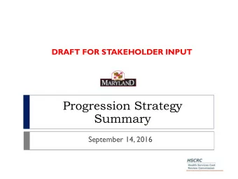 Summary  September 14, 2016  Background  The All-Payer Model requires Maryland to submit a plan