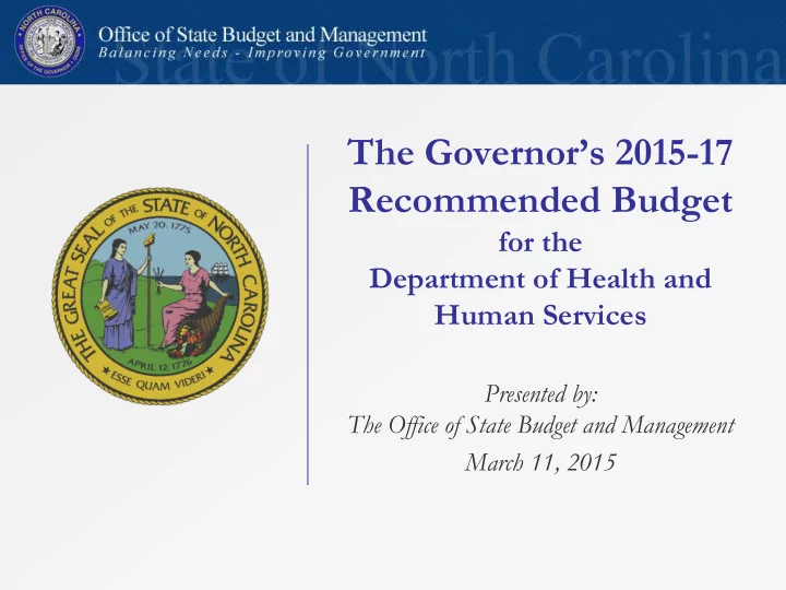 recommended budget