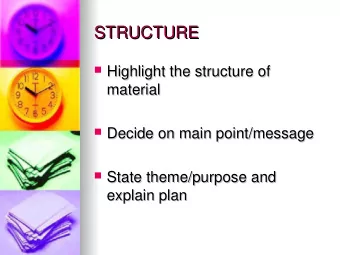 STRUCTURE  STRUCTURE  Highlight the structure of  Highlight the structure of  material  material