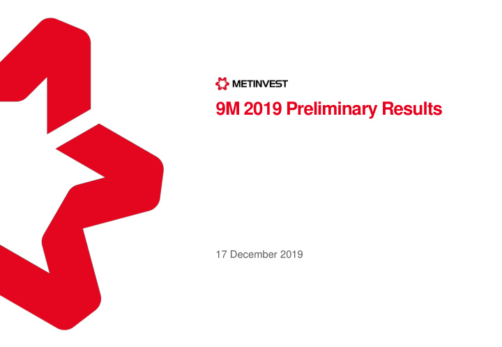 9m 2019 preliminary results