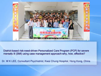 District-  -based risk  based risk-  -need  need-  -driven Personalized Care Program (PCP) for