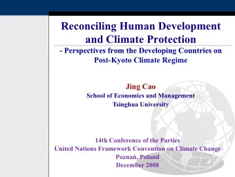 Reconciling Human Development  Reconciling Human Development  and Climate Protection  -