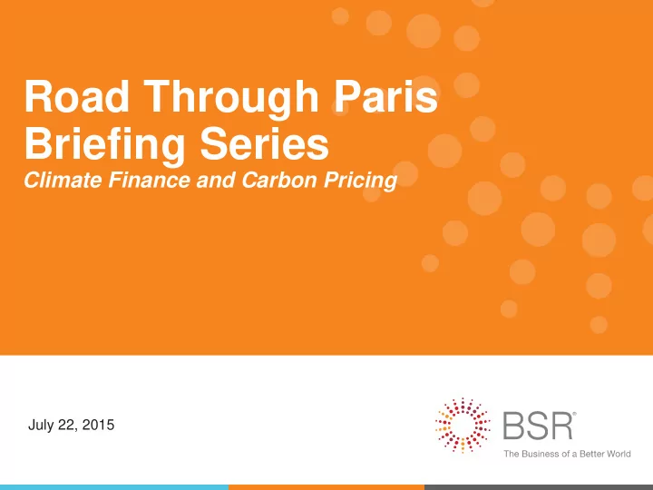 briefing series