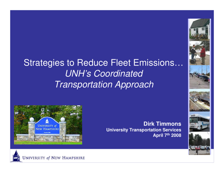 strategies to reduce fleet emissions unh s coordinated
