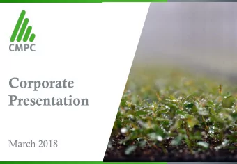 Presentation  March 2018  Forward-looking  Statements  This presentation may contain