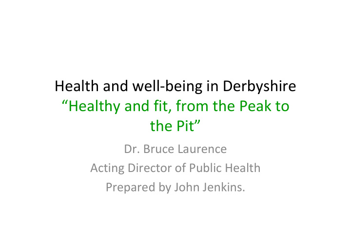 health and well being in derbyshire healthy and fit from