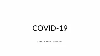 COVID-19  S A F E T Y  P L A N  T R A I N I N G  Introduc  oduction  on  Haywood C  Commun  unity C