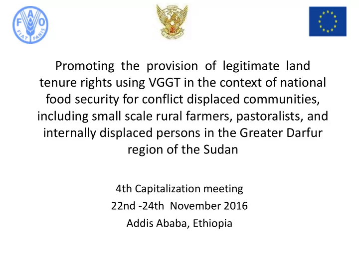 food security for conflict displaced communities