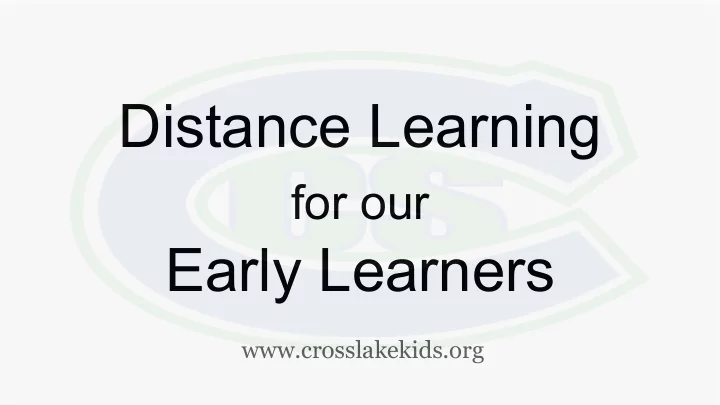 distance learning for our early learners