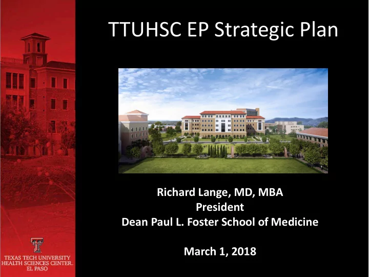 ttuhsc ep strategic plan