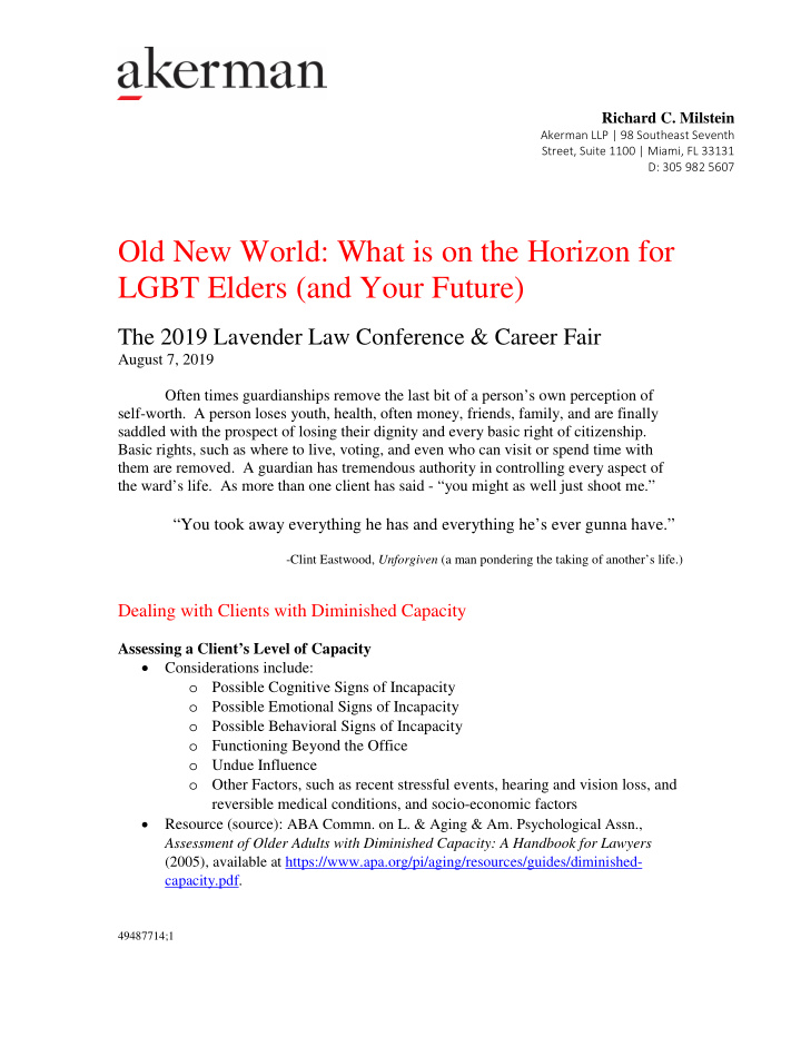 old new world what is on the horizon for lgbt elders and