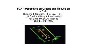 a Chip  Suzanne Fitzpatrick, PhD, DABT, ERT  US Food and Drug Administration  Fall 2018 MASCOT