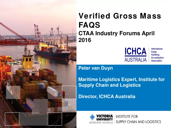 verified gross mass faqs