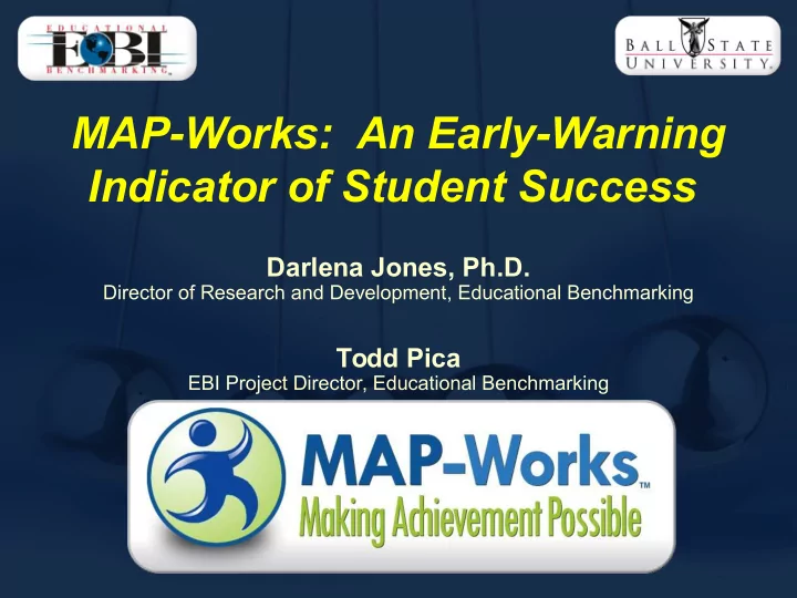 map works an early warning indicator of student success