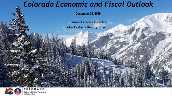 colorado economic and fiscal outlook