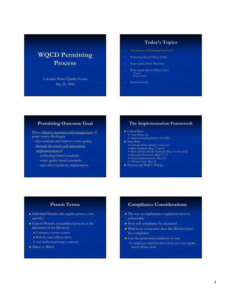 wqcd permitting wqcd permitting
