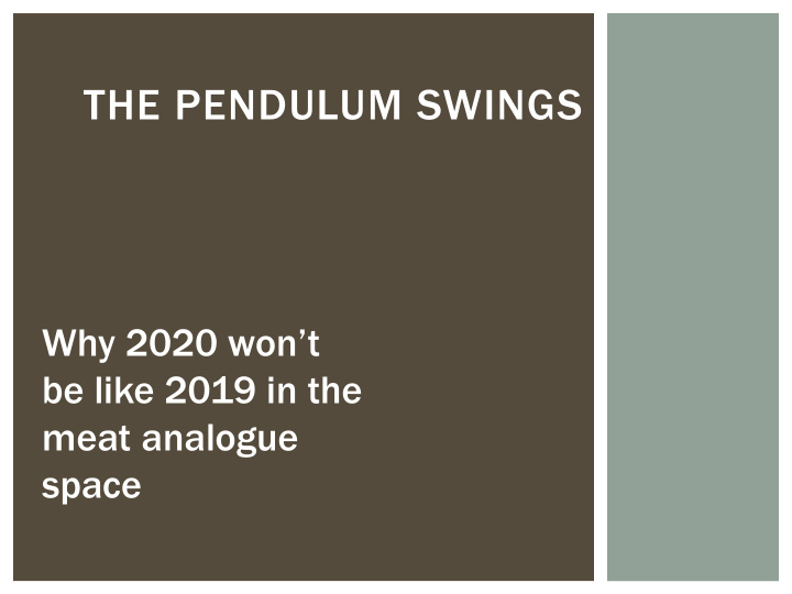 the pendulum swings