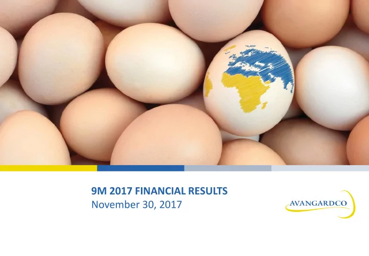 9m 2017 financial results