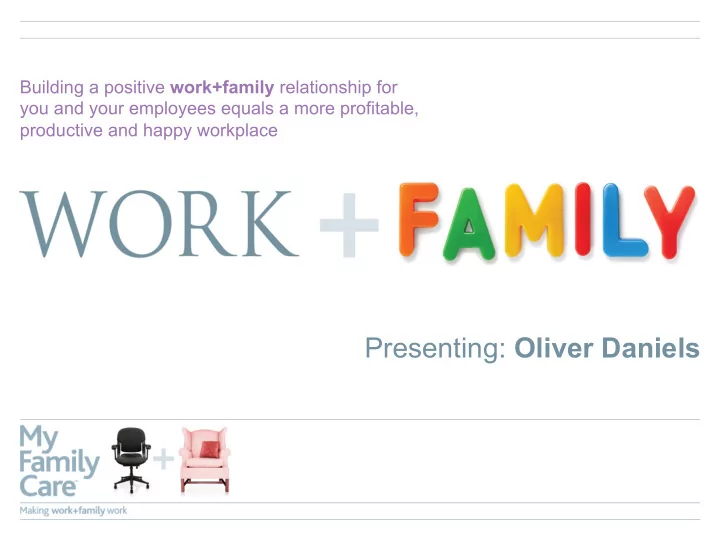 presenting oliver daniels why is important
