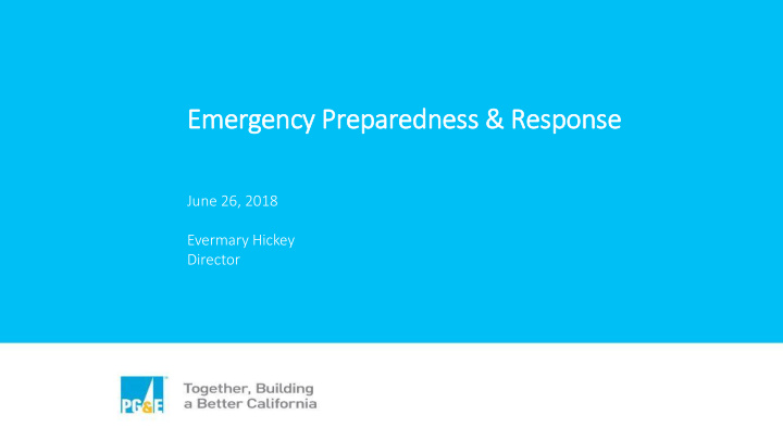 emergency preparedness response