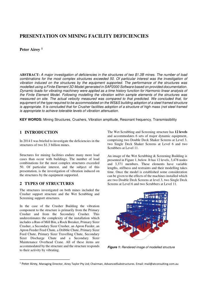 presentation on mining facility deficiencies