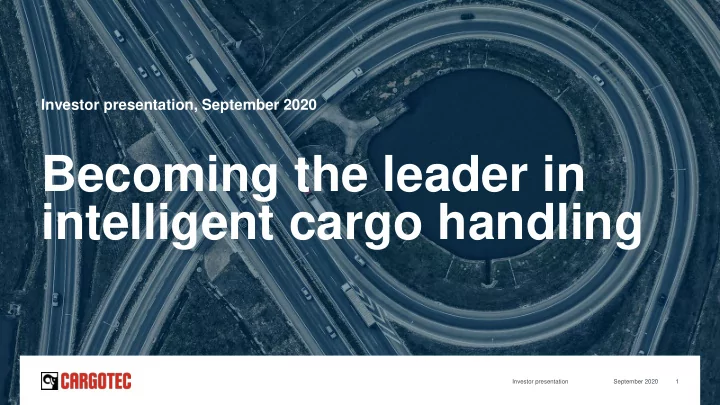 intelligent cargo handling
