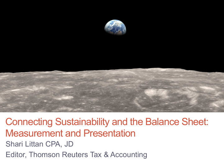 connecting sustainability and the balance sheet