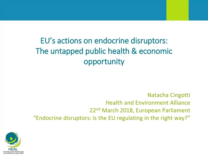 eu s actions on endocrine disruptors