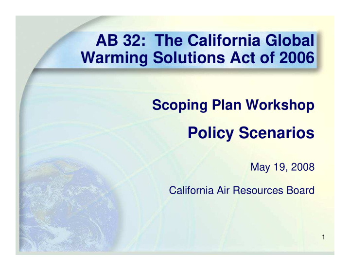 ab 32 the california global warming solutions act of 2006