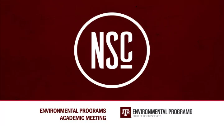 envir ironme nmental al programs grams
