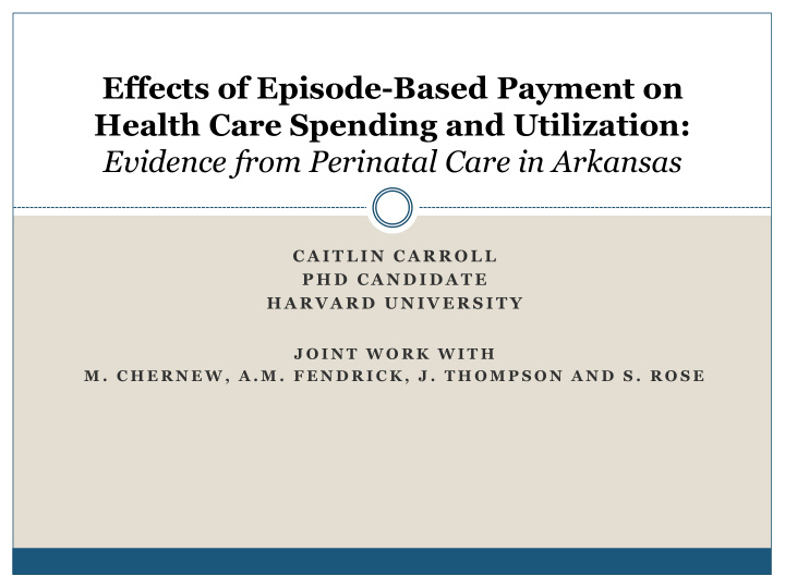 health care spending and utilization