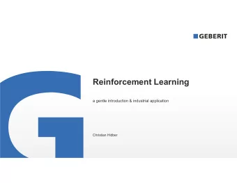 Reinforcement Learning  a gentle introduction &amp; industrial application  Christian Hidber