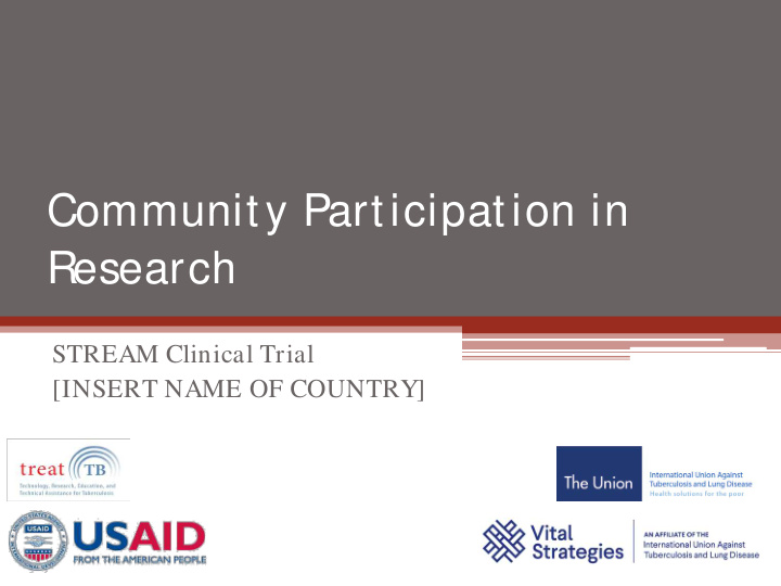 community participation in research