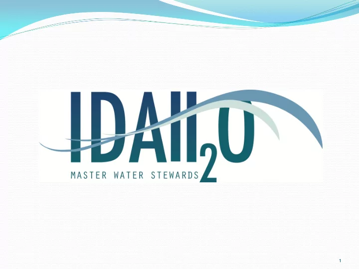 1 laying the groundwork for idah 2 o program development
