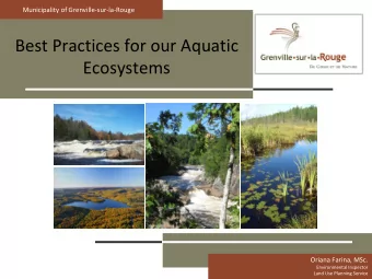 Ecosystems  Oriana Farina, MSc.  Environmental Inspector  Land Use Planning Service  Presentation