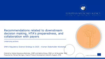 Recommendations related to downstream  decision making, HTAs preparedness, and collaboration