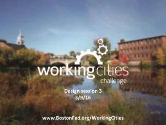 Launch Event  3/9/16  May 3, 2013  www.BostonFed.org/WorkingCities Todays agenda AM  Systems