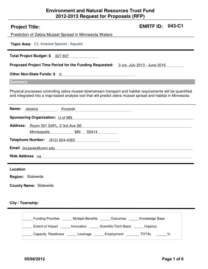 environment and natural resources trust fund 2012 2013