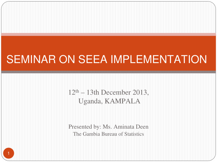 seminar on seea implementation