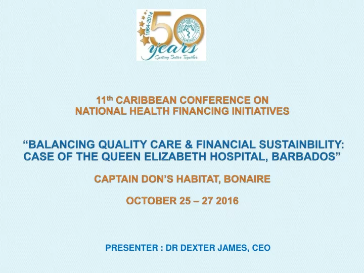 presenter dr dexter james ceo