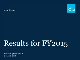 Results for FY2015  Webcast presentation  2 March 2016  G R O U P  Financial highlights of FY2015