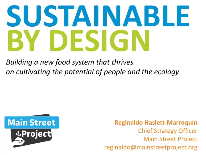 sustainable by design