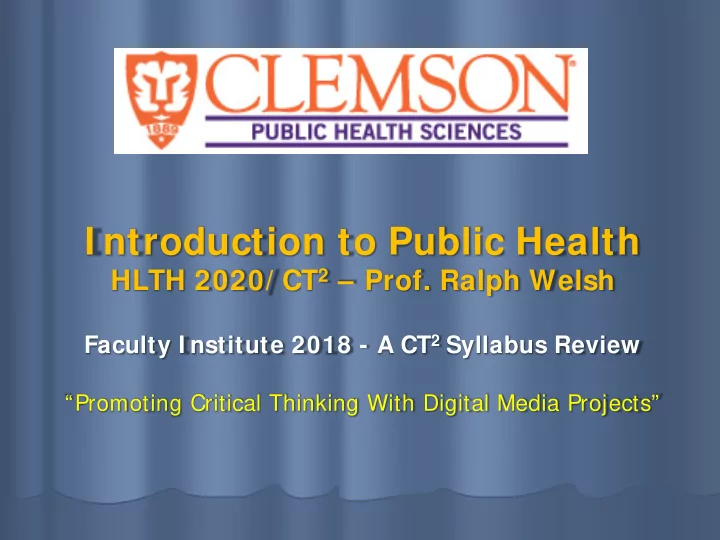 i ntroduction to public health
