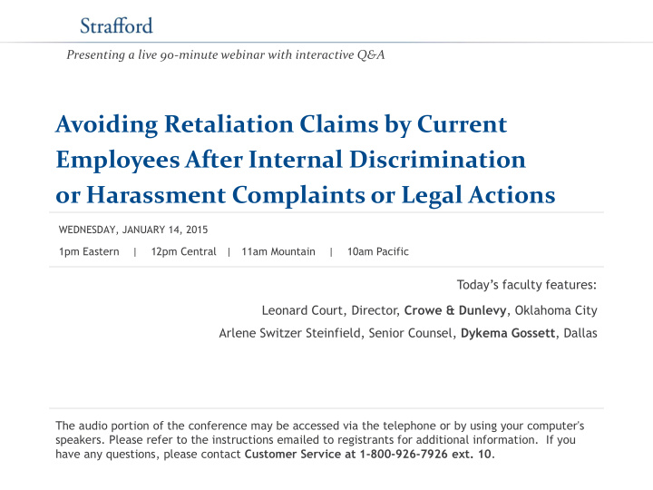 avoiding retaliation claims by current employees after