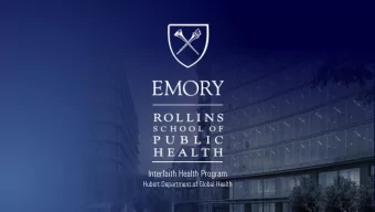 Interfaith Health Program  Hubert Department of Global Health  Faith-based Community Health