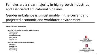 and associated educational pipelines.  Gender imbalance is unsustainable in the current and